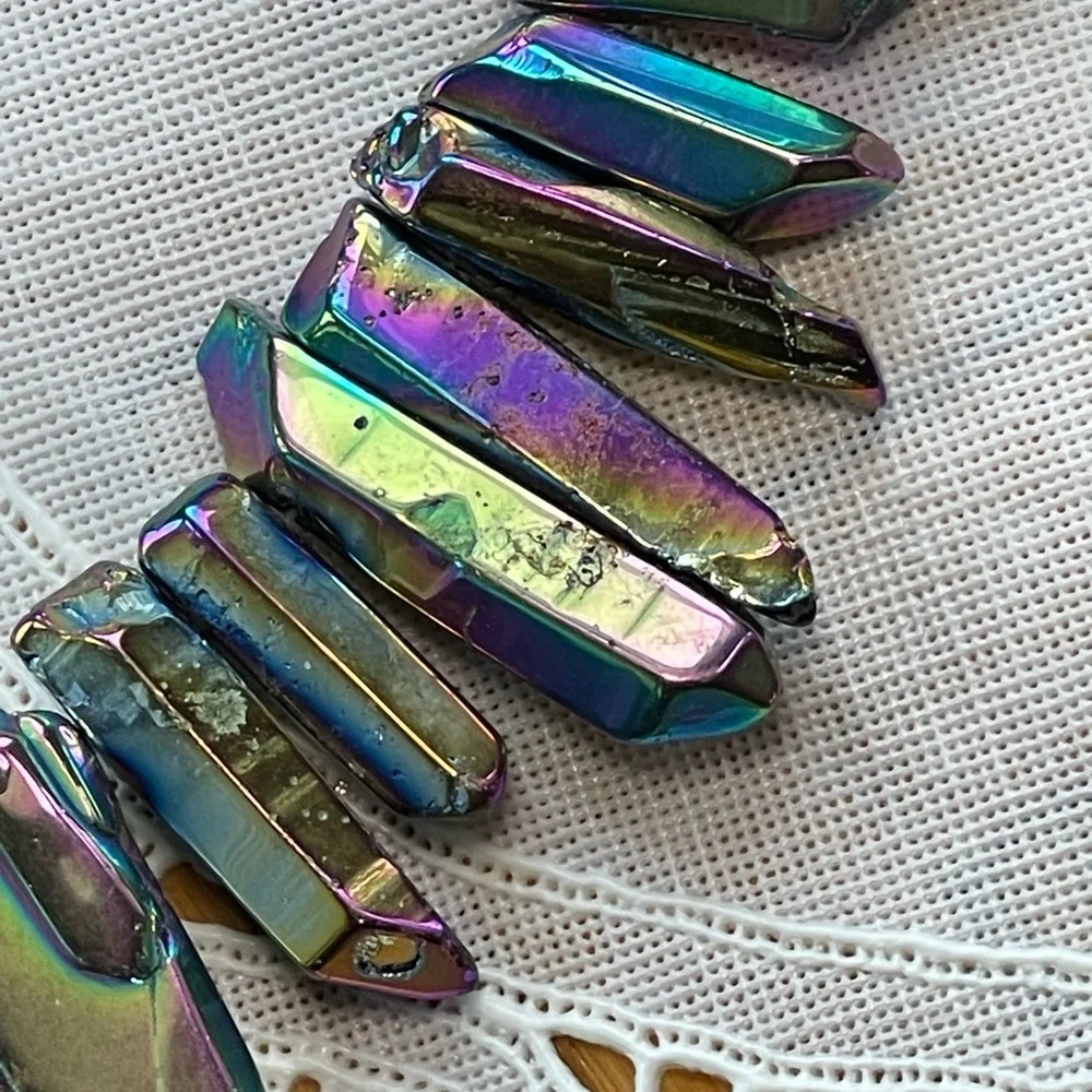 Rainbow titanium necklace & earring set gorgeous colors! - Picture 7 of 11